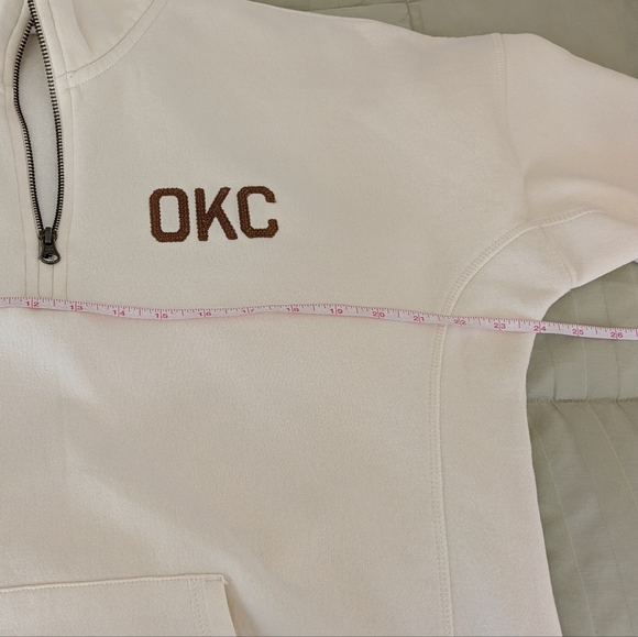 Worn 1x OKC 1/4-Zip Sweatshirt - Picture 5 of 8
